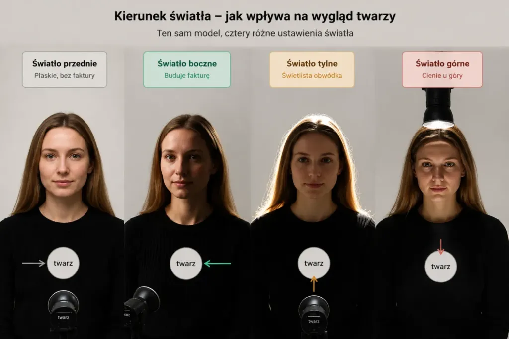 kąt padania światła zmienia zdjęcie przykład